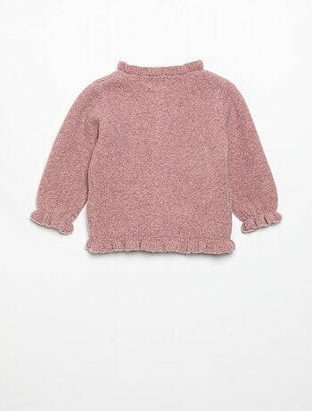 Cardigan a maniche lunghe con volant