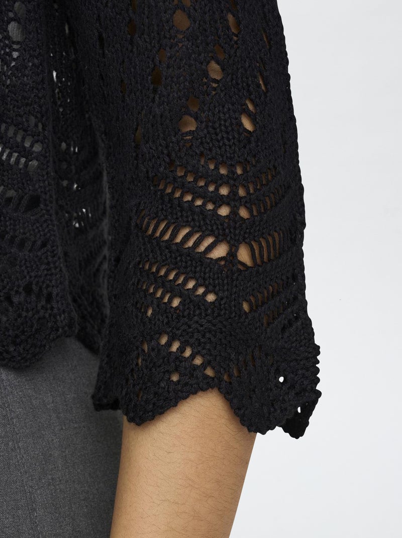 Cardigan a maniche lunghe lavorato all'uncinetto 'JDY' nero - Kiabi