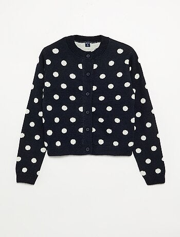 Cardigan a pois e a maniche lunghe