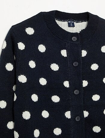 Cardigan a pois e a maniche lunghe