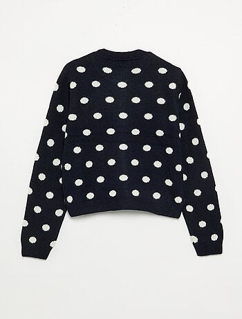 Cardigan a pois e a maniche lunghe