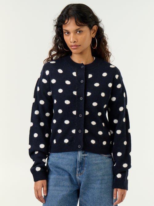 Cardigan a pois e a maniche lunghe - Kiabi Cardigan a pois e a maniche lunghe - Kiabi