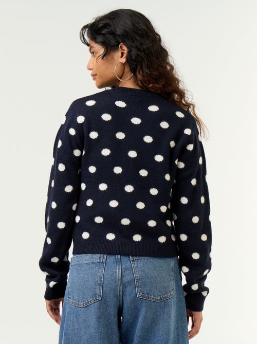 Cardigan a pois e a maniche lunghe - Kiabi Cardigan a pois e a maniche lunghe - Kiabi