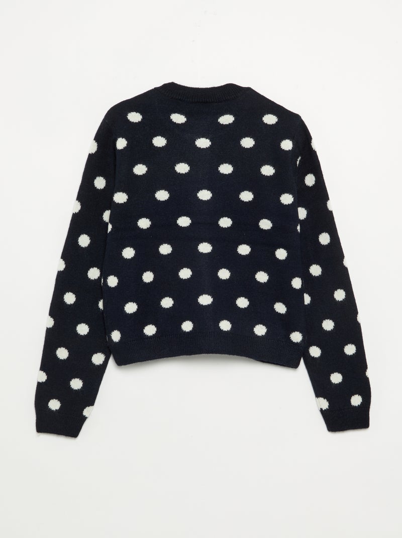 Cardigan a pois e a maniche lunghe Blu - Kiabi