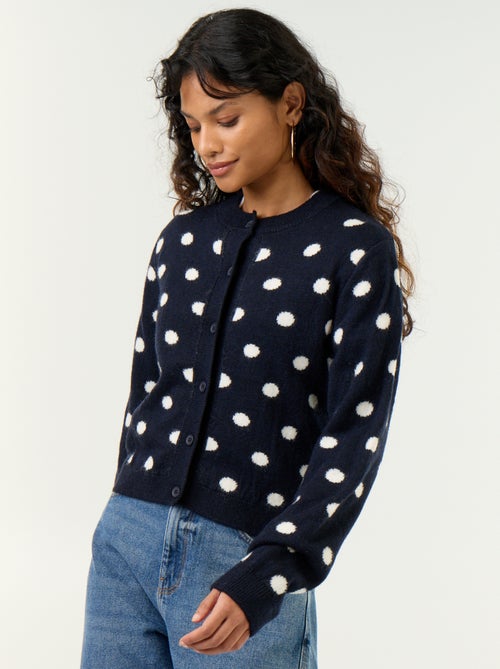 Cardigan a pois e a maniche lunghe - Kiabi Cardigan a pois e a maniche lunghe - Kiabi