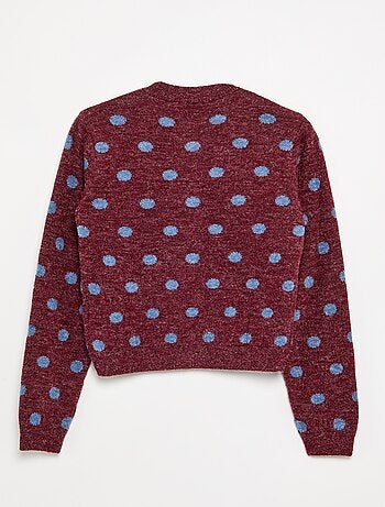 Cardigan a pois e a maniche lunghe
