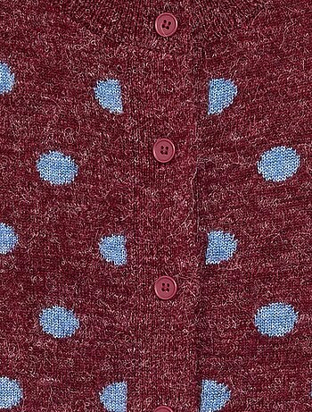 Cardigan a pois e a maniche lunghe
