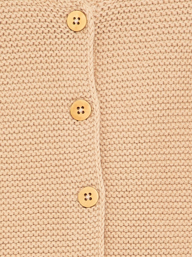 Cardigan a punto spugna Beige - Kiabi