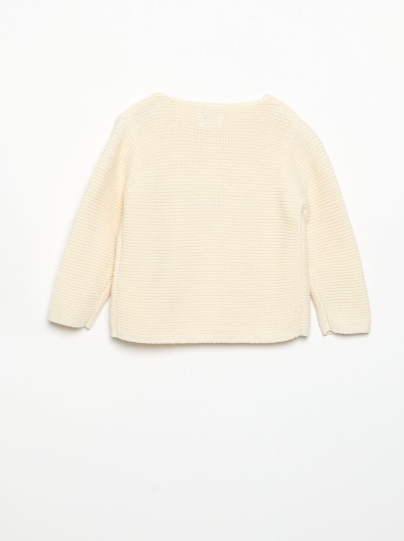 Cardigan a punto spugna Bianco - Kiabi