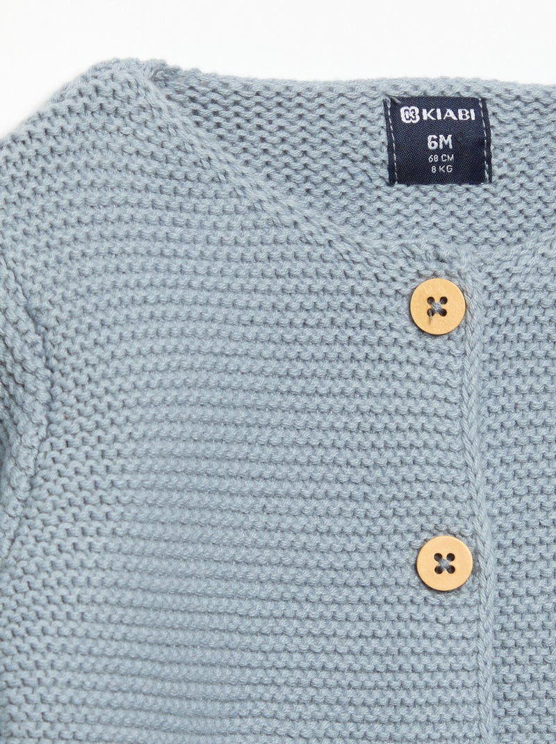 Cardigan a punto spugna Blu - Kiabi