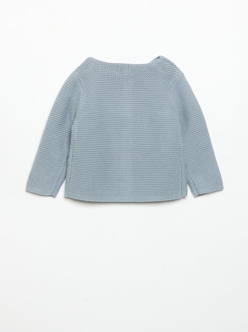 Cardigan a punto spugna Blu - Kiabi