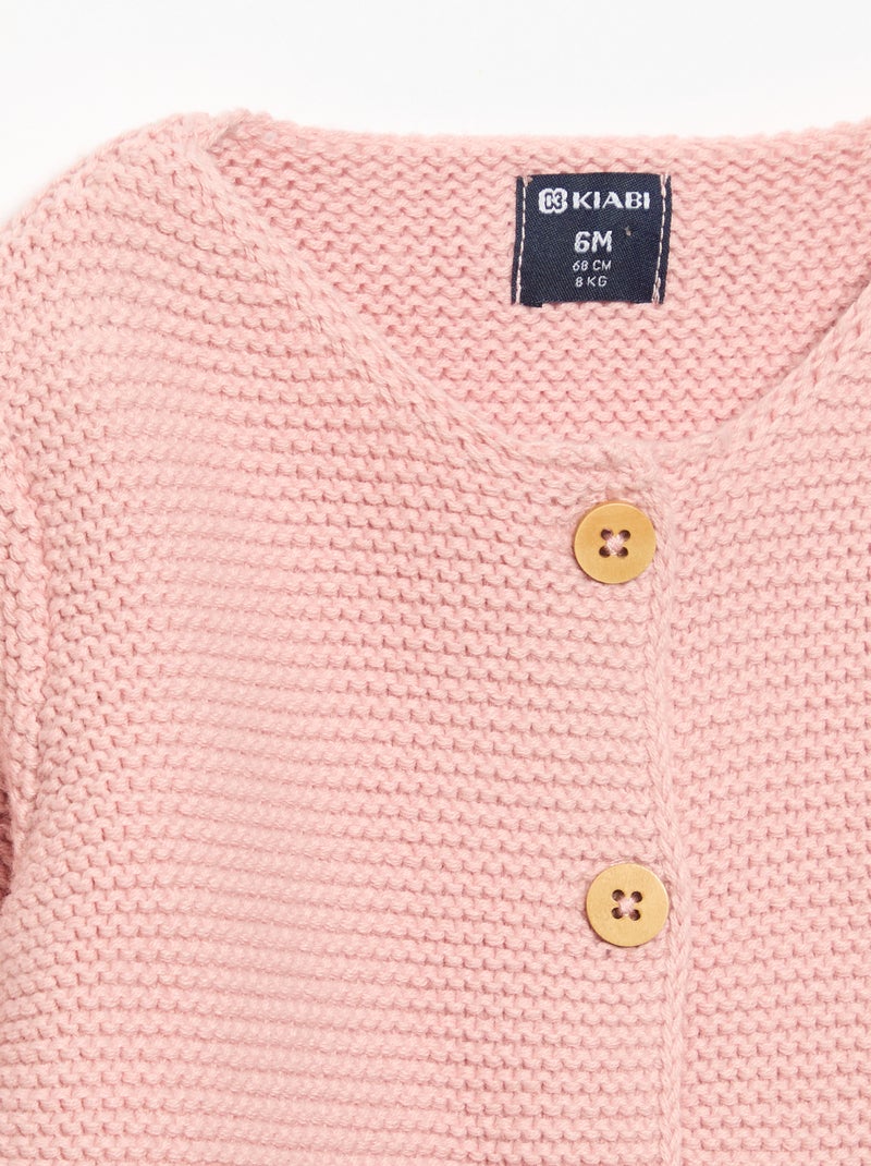 Cardigan a punto spugna Rosa - Kiabi