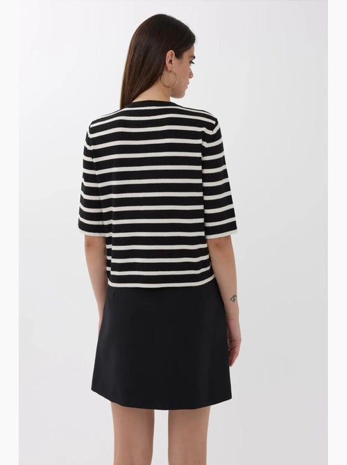 Cardigan a righe a maniche corte con bottoni hiccup - Kiabi Cardigan a righe a maniche corte con bottoni hiccup - Kiabi