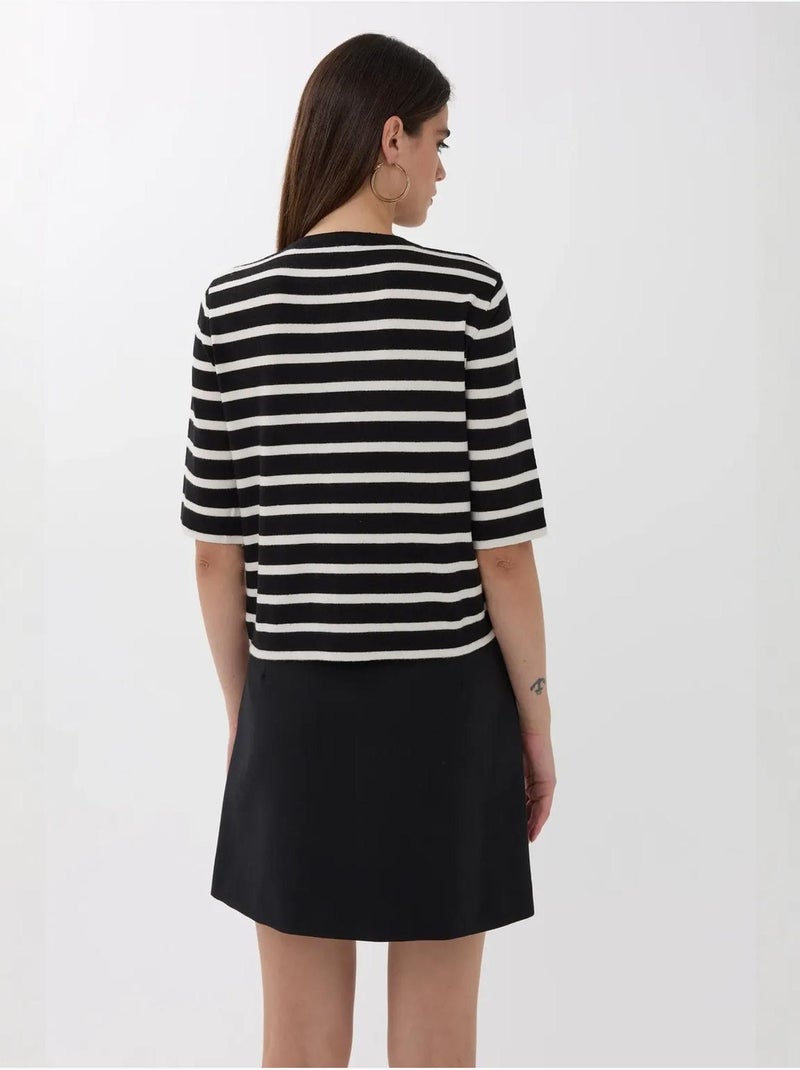 Cardigan a righe a maniche corte con bottoni Multicolore - Kiabi