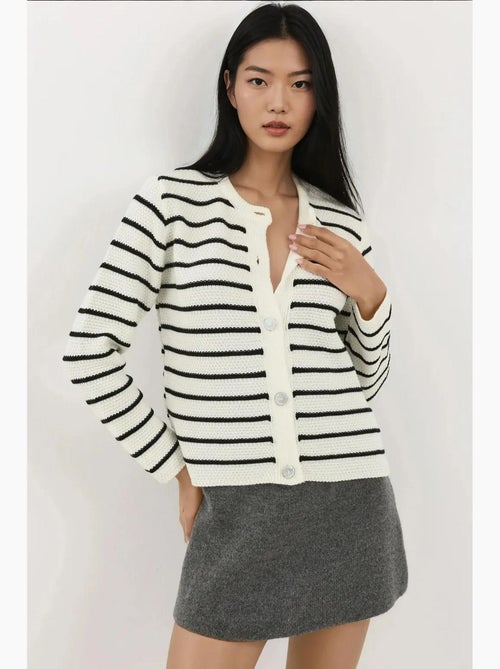 Cardigan a righe con bottoni hiccup - Kiabi