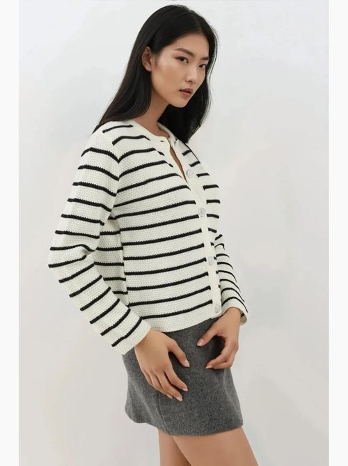 Cardigan a righe con bottoni hiccup - Kiabi