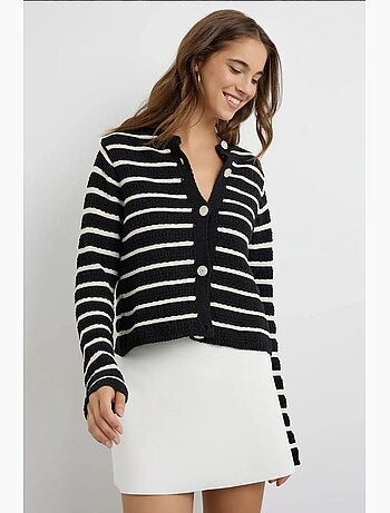 Cardigan a righe con bottoni hiccup