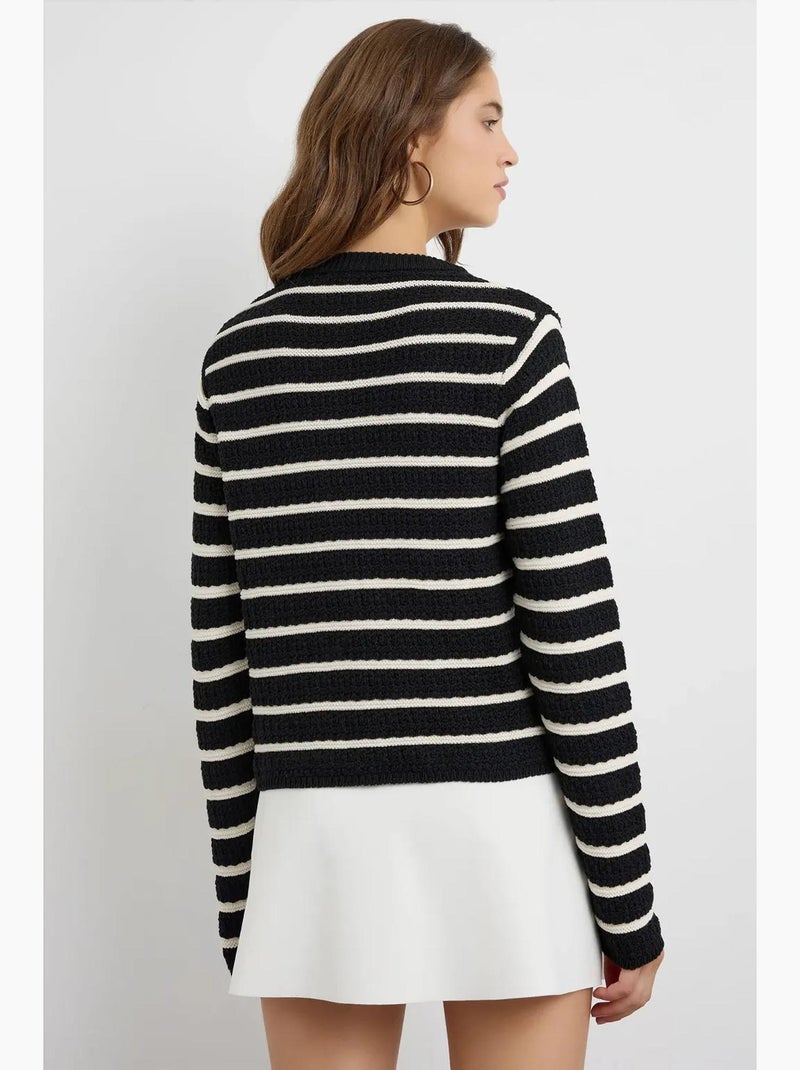 Cardigan a righe con bottoni hiccup Nero - Kiabi