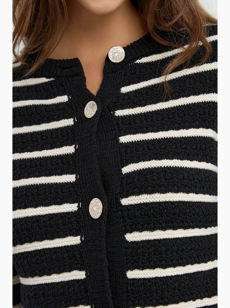 Cardigan a righe con bottoni hiccup Nero - Kiabi