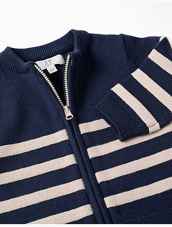 Cardigan a righe in maglia