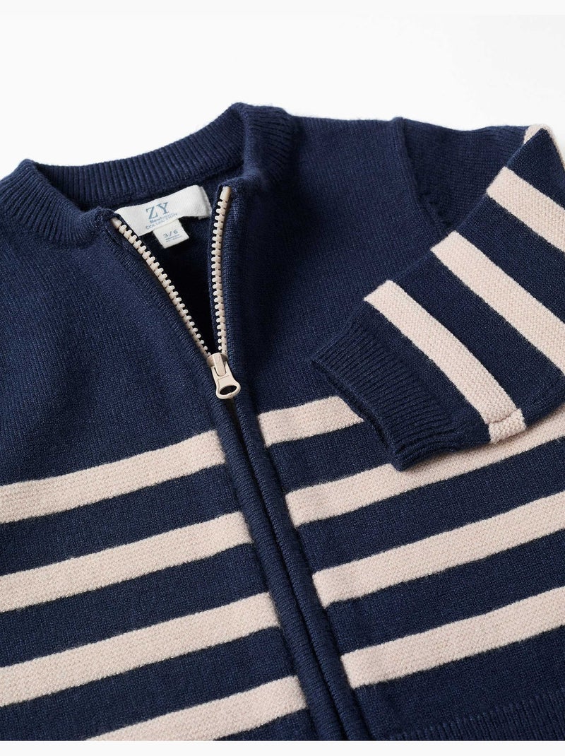 Cardigan a righe in maglia Blu scuro - Kiabi