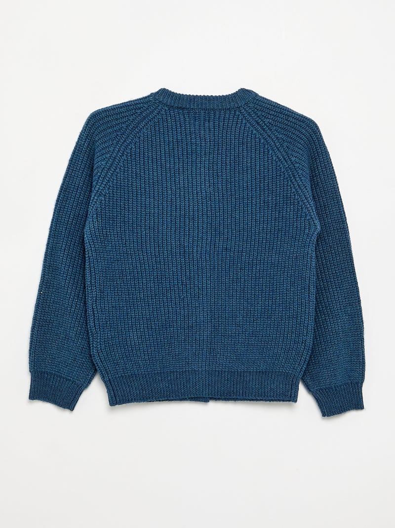 Cardigan a tinta unita a maniche lunghe Blu - Kiabi
