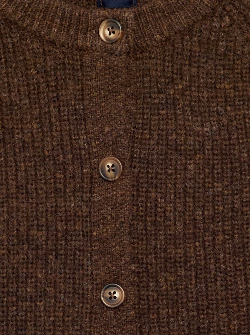 Cardigan a tinta unita a maniche lunghe Marrone - Kiabi