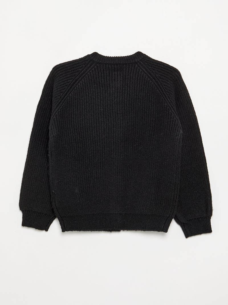 Cardigan a tinta unita a maniche lunghe Nero - Kiabi