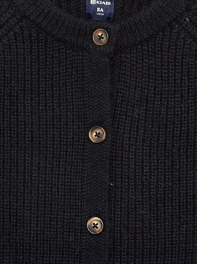 Cardigan a tinta unita a maniche lunghe Nero - Kiabi