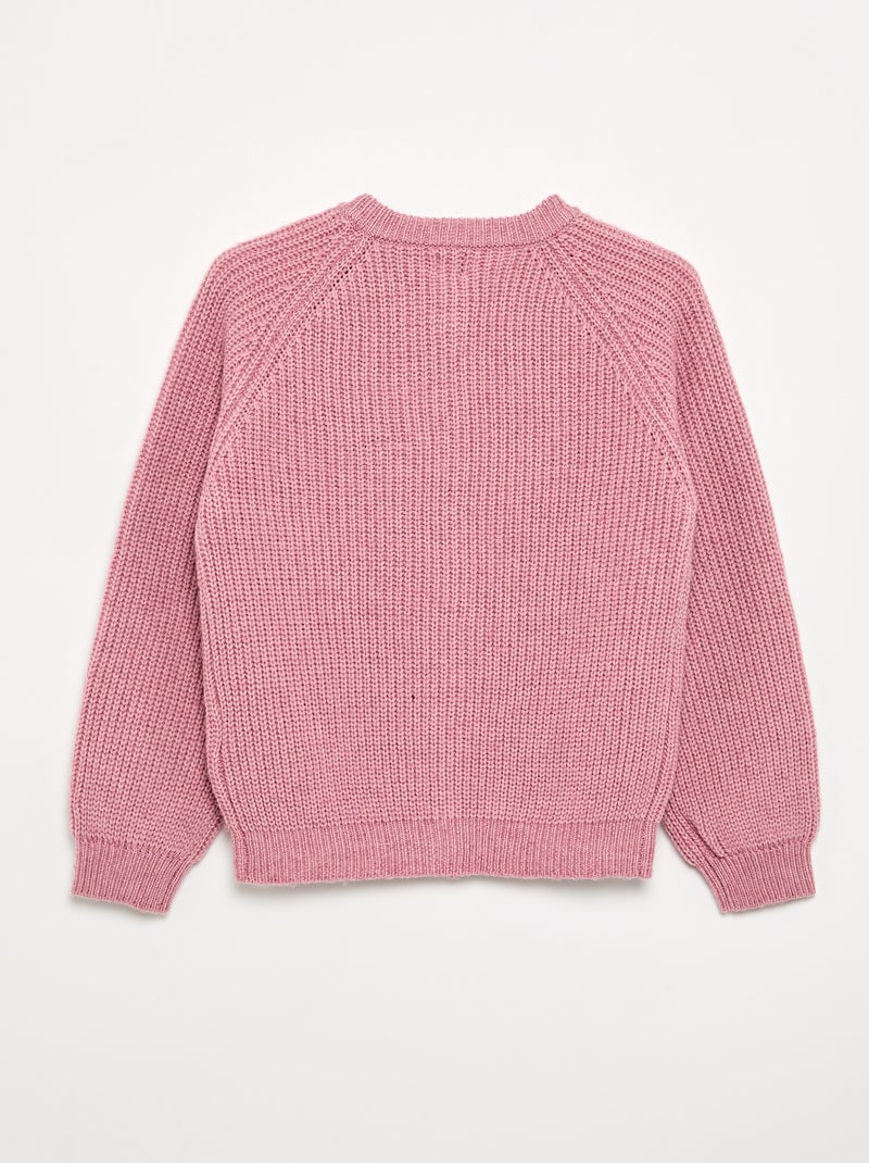 Cardigan a tinta unita a maniche lunghe Rosa - Kiabi
