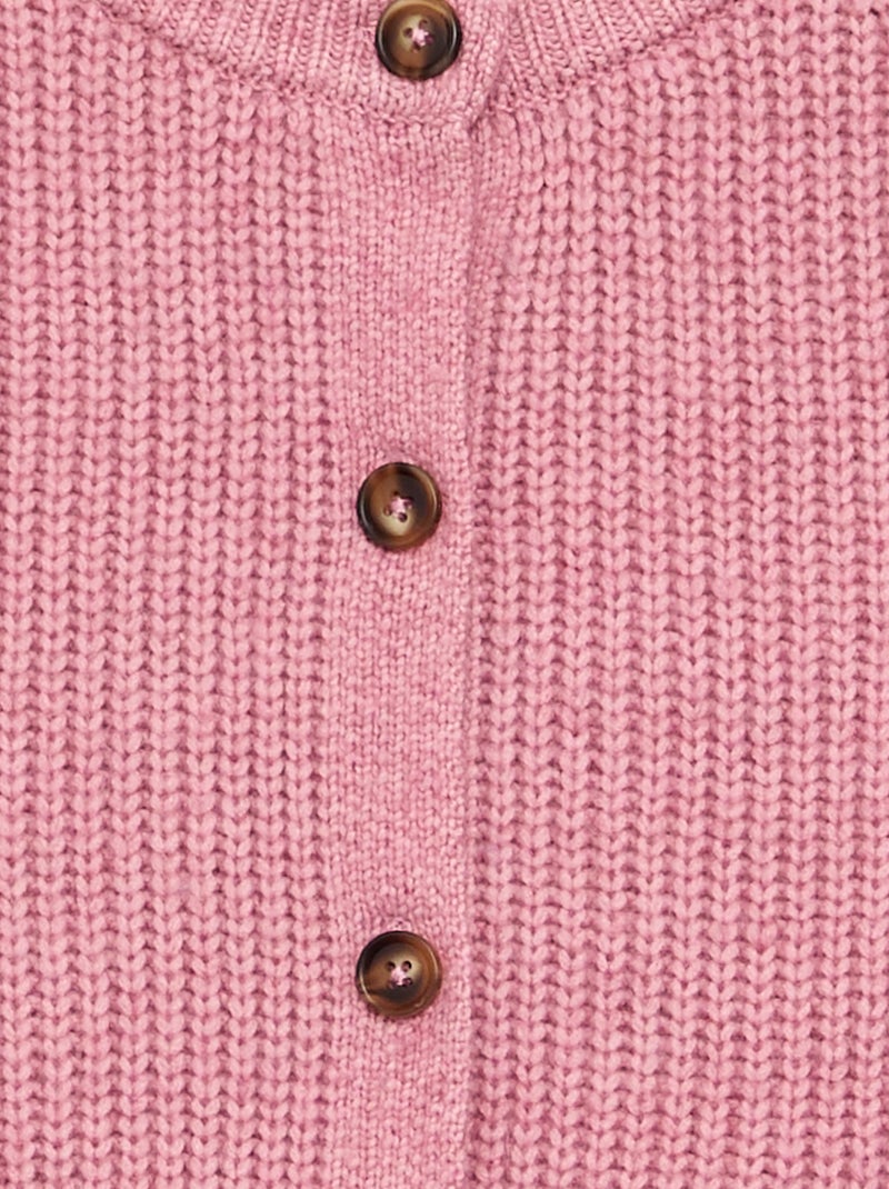 Cardigan a tinta unita a maniche lunghe Rosa - Kiabi
