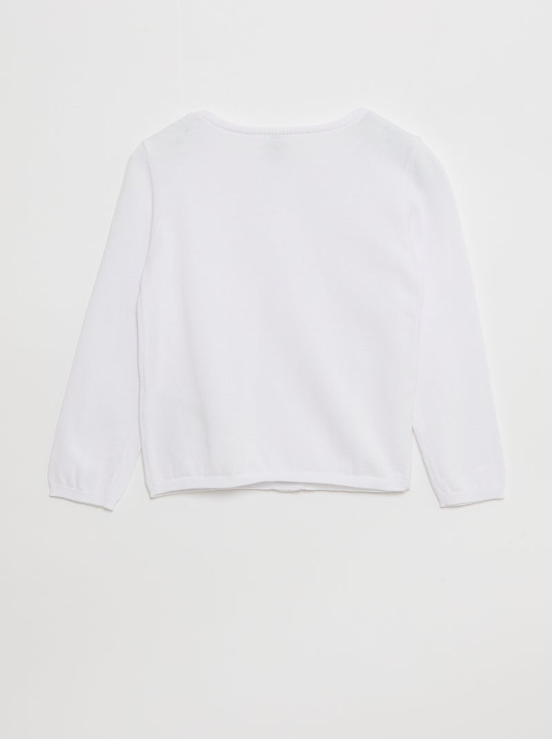 Cardigan a tinta unita con bottoni a pressione magnetici - collezione facile da indossare bianco - Kiabi
