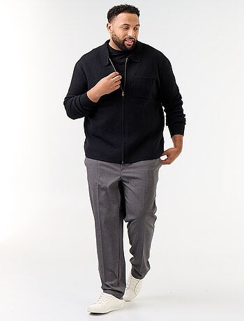 Cardigan a tinta unita con collo a camicia