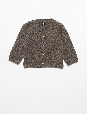 Cardigan a tinta unita con scollo a V