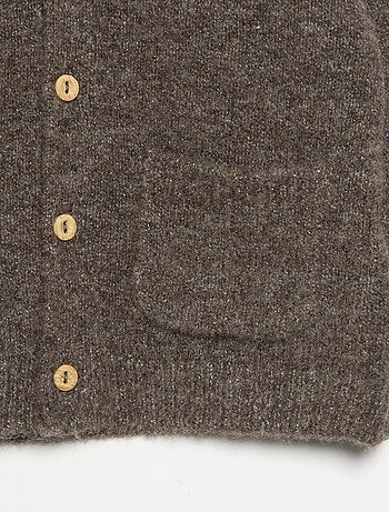 Cardigan a tinta unita con scollo a V