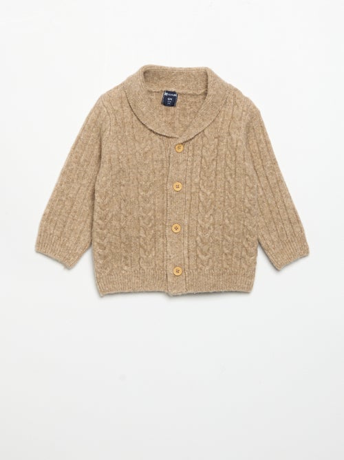 Cardigan a trecce e collo a scialle - Kiabi