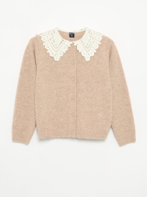 Cardigan abbottonato con collo fantasia - Kiabi