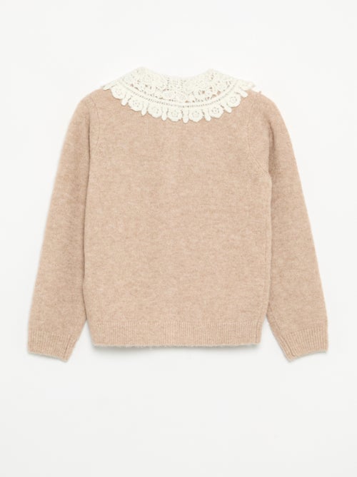 Cardigan abbottonato con collo fantasia - Kiabi