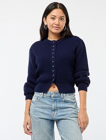Cardigan abbottonato in maglia spessa