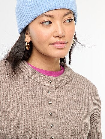 Cardigan abbottonato in maglia spessa