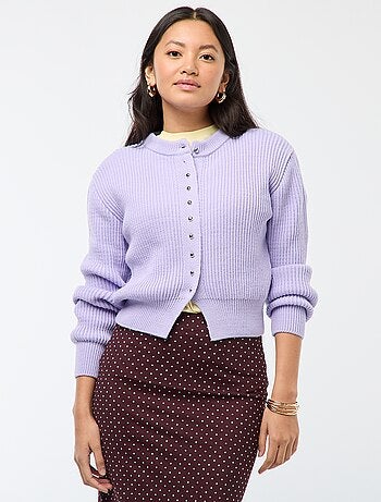 Cardigan abbottonato in maglia spessa