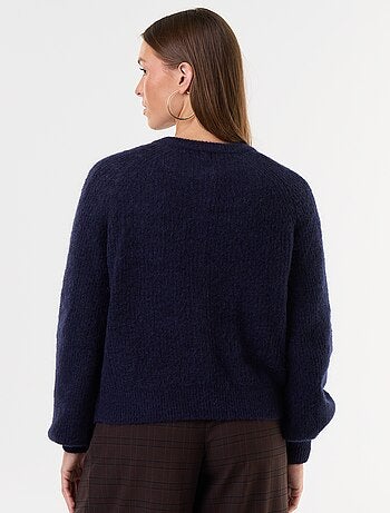 Cardigan abbottonato in mohair e lana misto