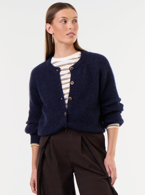 Cardigan abbottonato in mohair e lana misto - Kiabi Cardigan abbottonato in mohair e lana misto - Kiabi