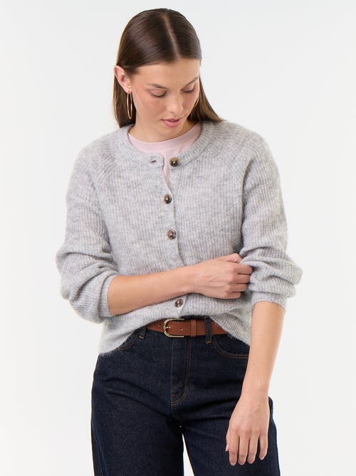 Cardigan abbottonato in mohair e lana misto - Kiabi