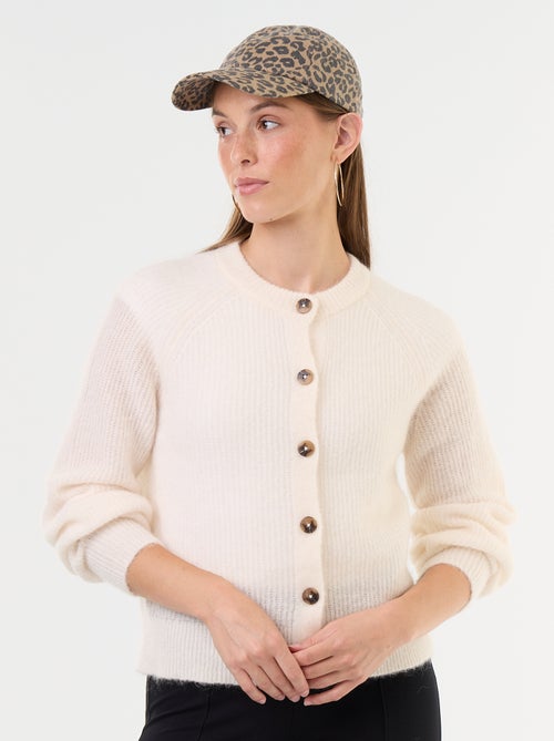 Cardigan abbottonato in mohair e lana misto - Kiabi