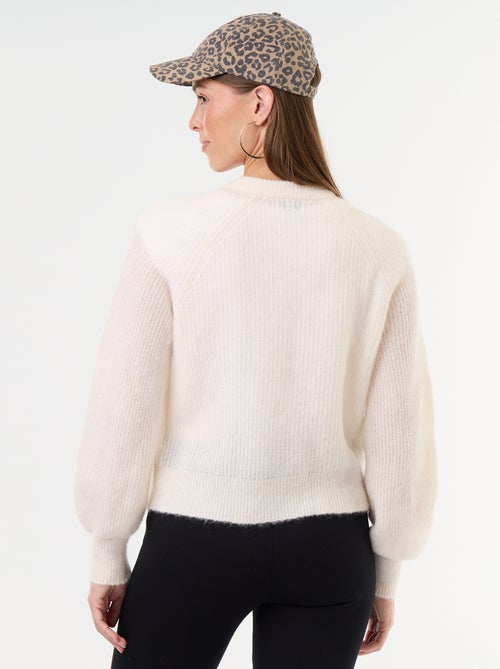 Cardigan abbottonato in mohair e lana misto - Kiabi