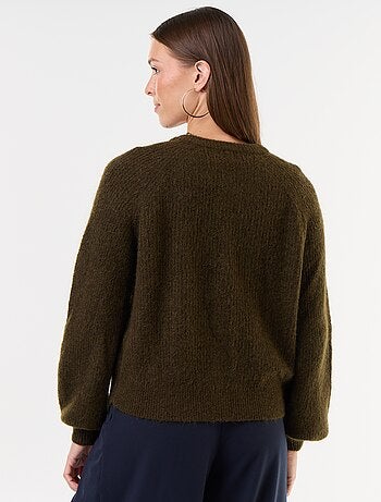 Cardigan abbottonato in mohair e lana misto
