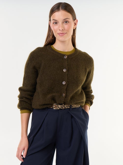 Cardigan abbottonato in mohair e lana misto - Kiabi Cardigan abbottonato in mohair e lana misto - Kiabi