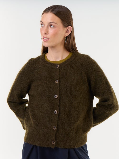 Cardigan abbottonato in mohair e lana misto - Kiabi Cardigan abbottonato in mohair e lana misto - Kiabi