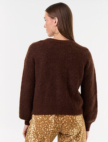 Cardigan abbottonato in mohair e lana misto